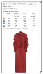 ZIMMERMANN FLOWING LAYERS DRESS IN RED VISCOSE