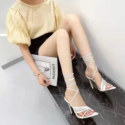 Cross Strap Open Toe High Heel Sandals