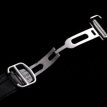 BALLON BLEU 42 BLACK DIAL LEATHER BRACELET