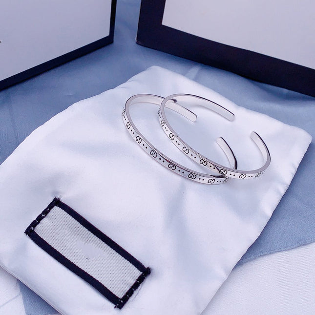 GG ICON SILVER BANGLE BRACELET