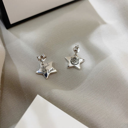 GG SILVER BLIND FOR LOVE STAR EARRINGS