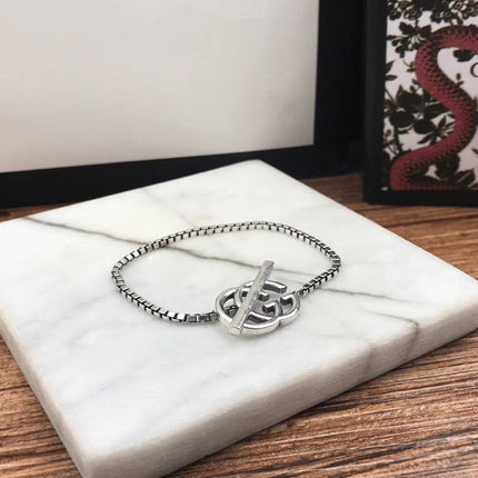 STERLING SILVER BRITT GG DOUBLE G BRACELET