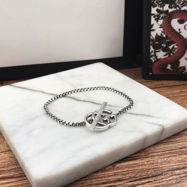 STERLING SILVER BRITT GG DOUBLE G BRACELET