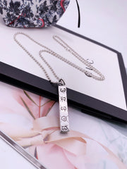 GG STERLING SILVER GHOST BAR PENDANT