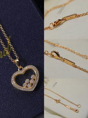 HAPPY HEART NECKLACE PINK GOLD DIAMOND