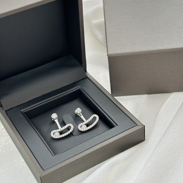 MOVE UNO SILVER DIAMOND EARRINGS