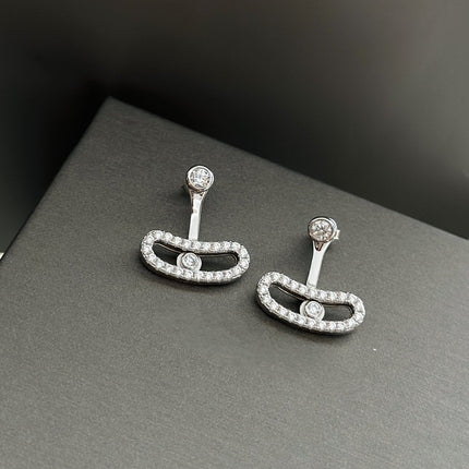 MOVE UNO SILVER DIAMOND EARRINGS