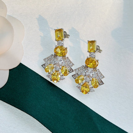 GRA SILVER YELLOW DIAMOND EARRINGS