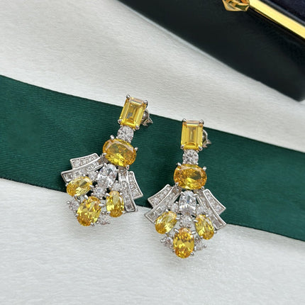 GRA SILVER YELLOW DIAMOND EARRINGS