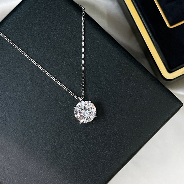 GRA ROUND SILVER DIAMOND NECKLACE