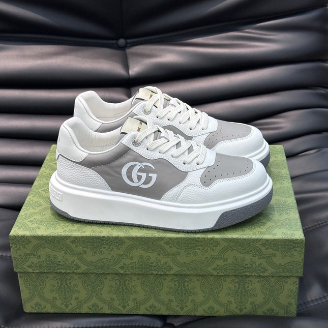 GG SNEAKERS WHITE GREY LEATHER