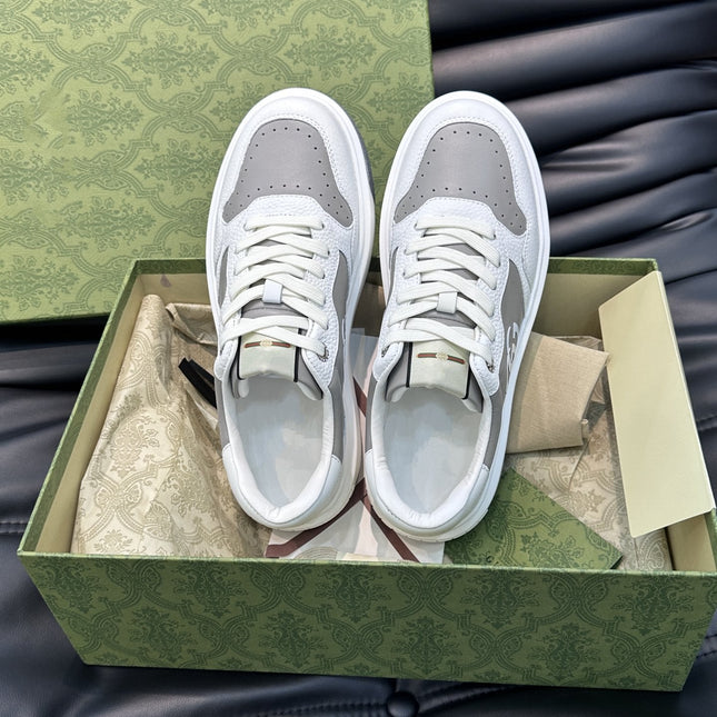 GG SNEAKERS WHITE GREY LEATHER