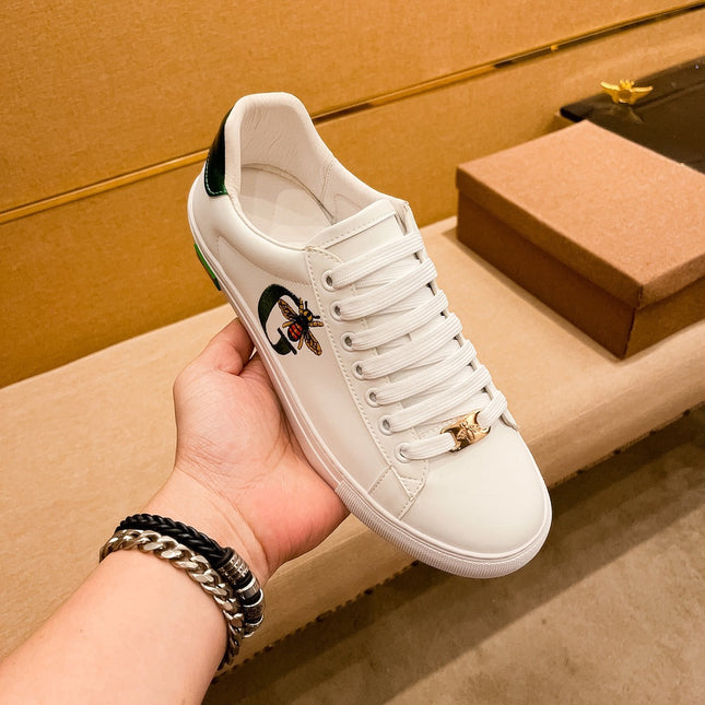 GG ACE EMBROIDERED SNEAKER WHITE