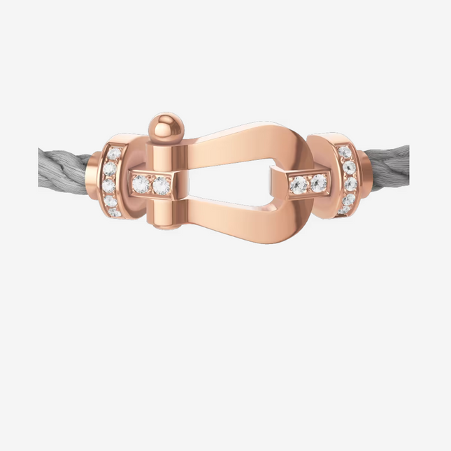 FORCE 10 HALF DIAMOND BUCKLE GREY CORDERI PINK GOLD LARGE MODEL