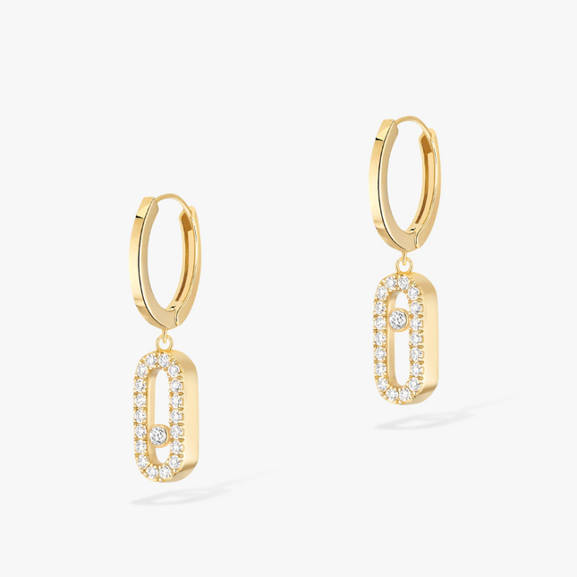 MOVE UNO HOOP DIAMOND EARRINGS