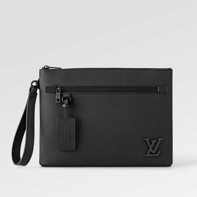 TAKEOFF POUCH 30 AEROGRAM BLACK CALFSKIN