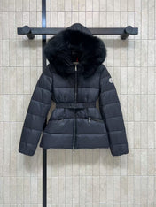 MONCLER HOODED PUFFER JACKET IN BLACK STYLE 123