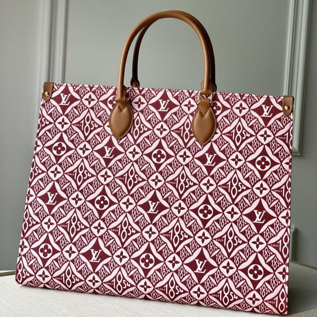 LV SINCE 1854 ONTHEGO GM BORDEAUX RED TEXTILE