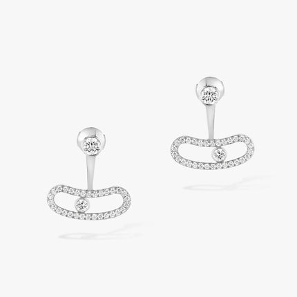 MOVE UNO SILVER DIAMOND EARRINGS