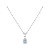 JOSEPHINE TURQUOISE LIGHT SILVER DIAMOND NECKLACE