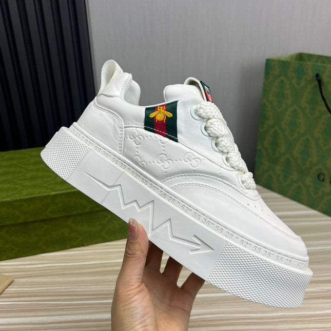 GG SCREENER LEATHER WHITE TRAINERS