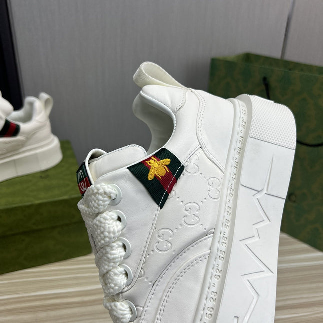 GG SCREENER LEATHER WHITE TRAINERS