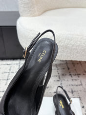 CELINE 26S HIGH-HEEL SLINGBACK 35 MM IN BLACK CALFSKIN