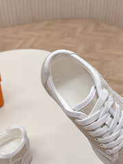 HM 25S SNEAKER LOW SPORTS IN BEIGE CANVAS MIX WHITE LAMBSKIN