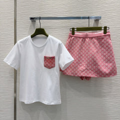 GUCCI CROPPED TOP AND MINI SKIRT SET STYLE 125