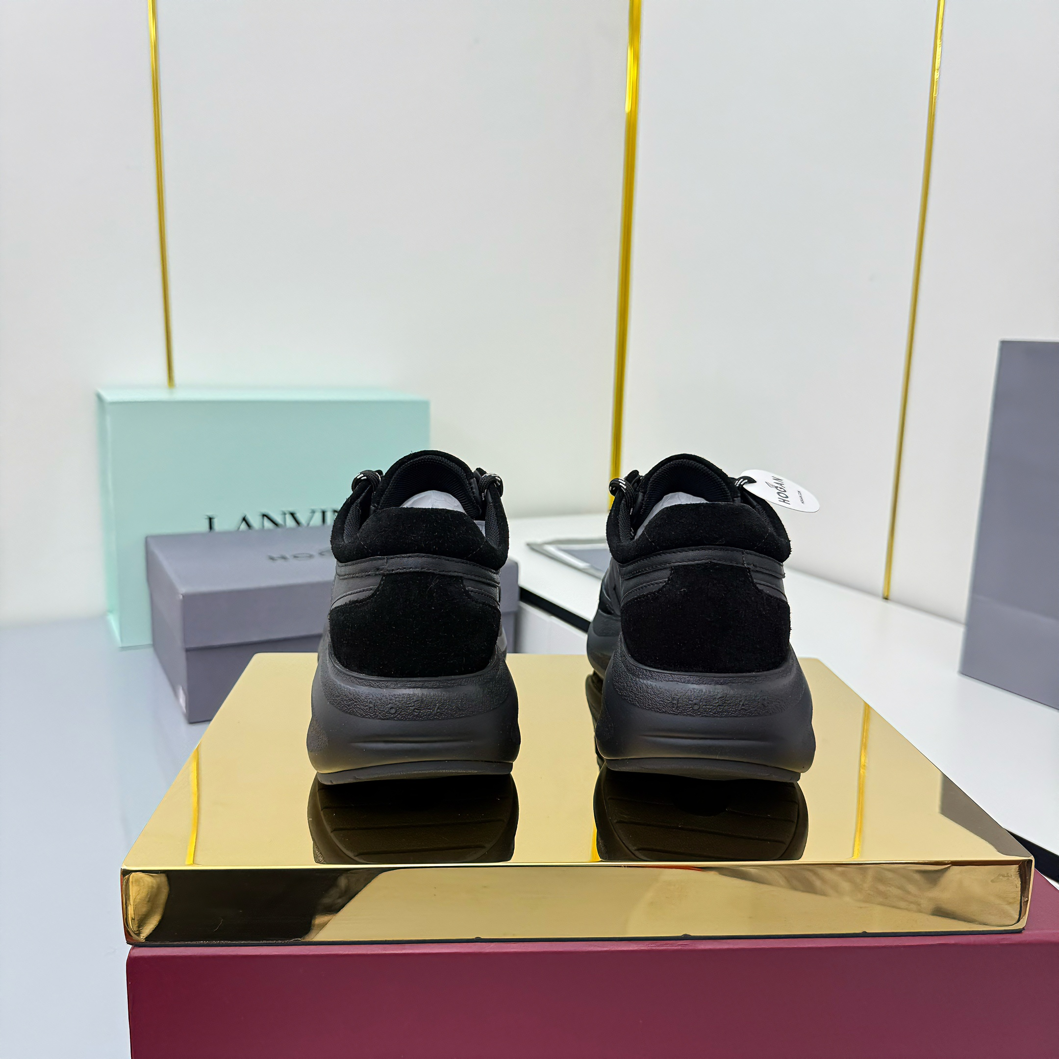 TOM FORD 26S HOGAN SNEAKERS IN BLACK CALFSKIN AND SUEDE