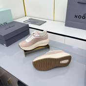 TOM FORD 26S HOGAN SNEAKERS IN PASTEL PINK CALFSKIN AND SUEDE