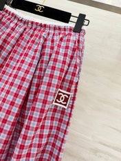 CHANEL 26S PLAID WIDE-LEG PANTS 1445