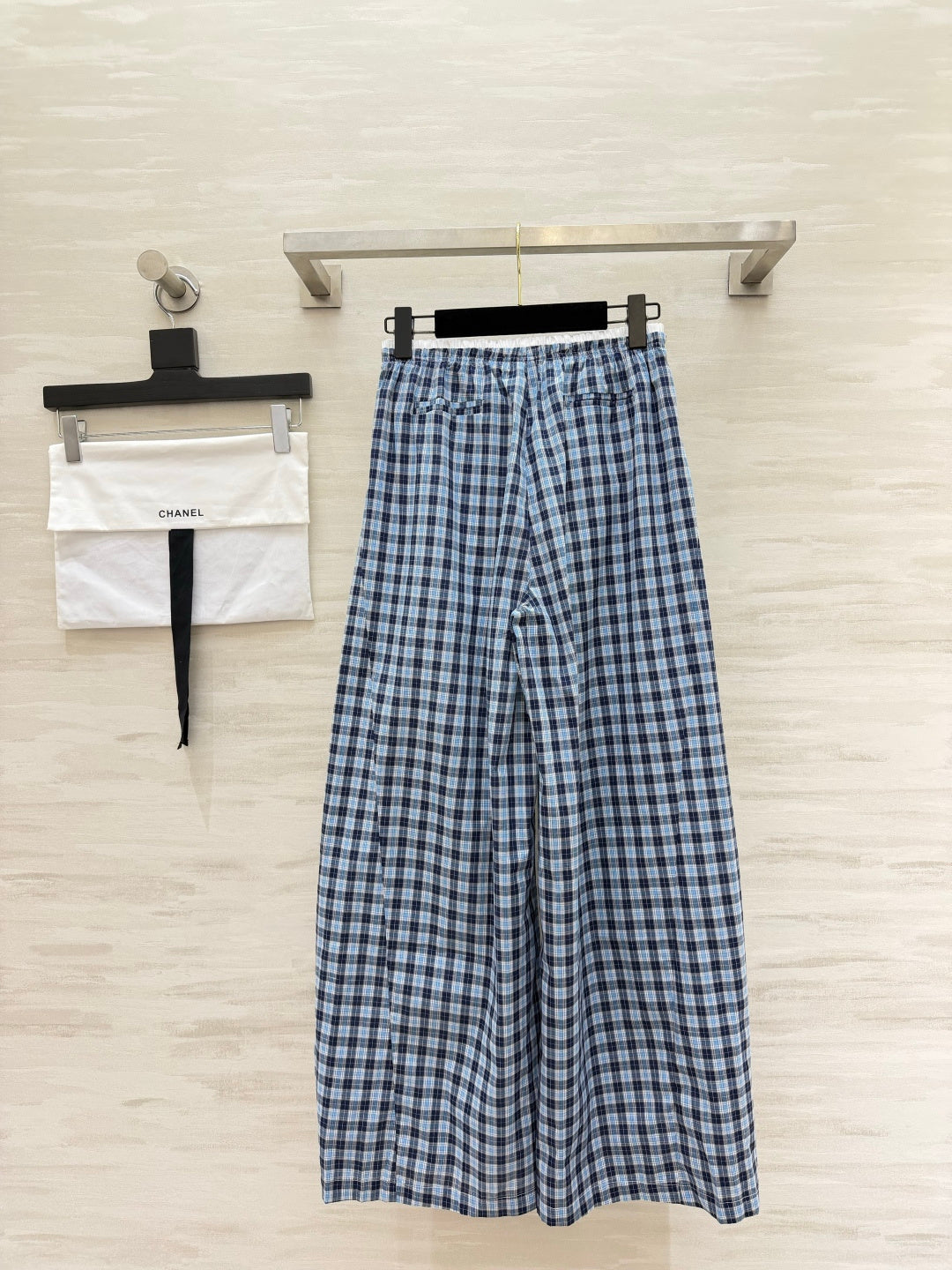 CHANEL 26S PLAID WIDE-LEG PANTS 1444