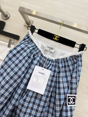 CHANEL 26S PLAID WIDE-LEG PANTS 1444
