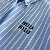 STRIPED SHORT-SLEEVE SHIRT DRESS IN COTTON 265843