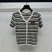 MIUMIU SHORT-SLEEVE KNIT CARDIGAN 274944