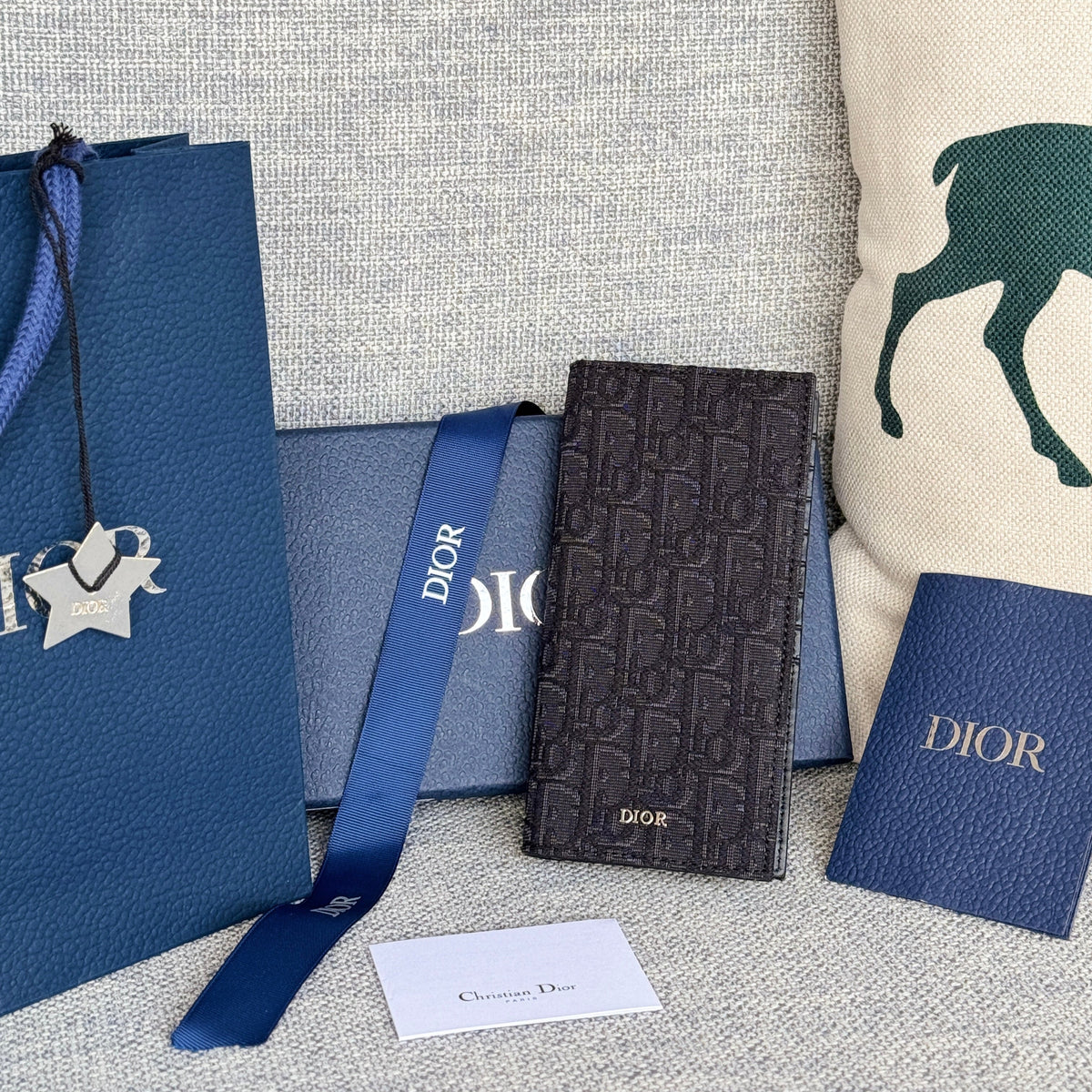 VERTICAL LONG WALLET 19 IN BLACK MONOGRAM OBLIQUE JACQUARD