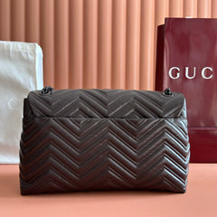 GUCCI 26S GG MARMONT BAG 37 IN DARK BROWN CALFSKIN