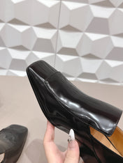 BOTTEGA VENETA 26S VENTURA LOAFERS 40 MM BLACK GLOSSY CALFSKIN