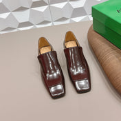 BOTTEGA VENETA 26S VENTURA LOAFERS 40 MM BROWN GLOSSY CALFSKIN