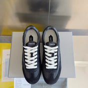 TOM FORD 26S SNEAKERS IN BLACK SUEDE AND CALFSKIN