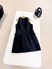 HERMES 25S SLEEVELESS EMBROIDERED SILK DRESS 318