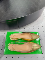 BOTTEGA VENETA 26S SLINGBACK FLATS IN GOLD CALFSKIN