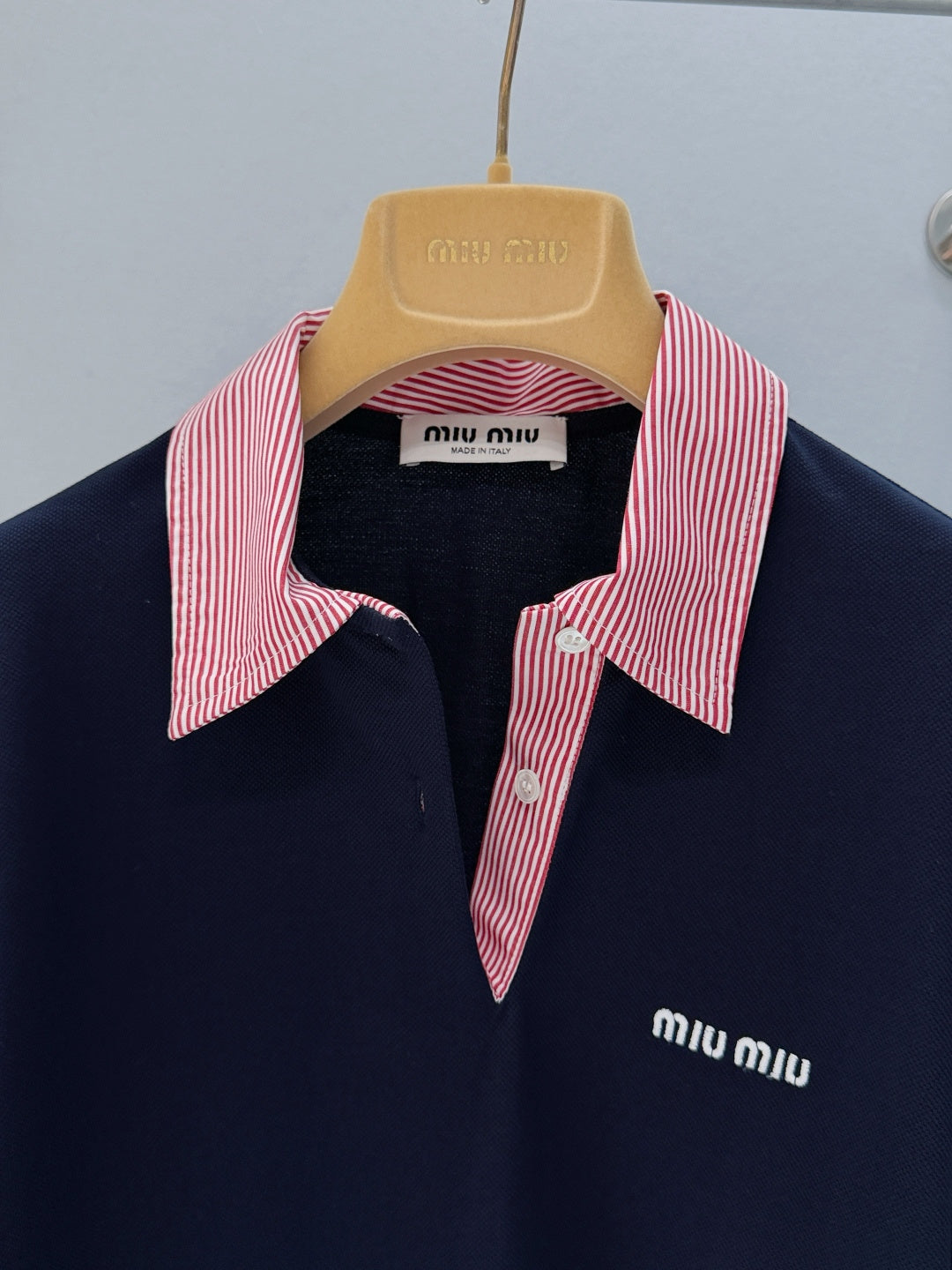 MIUMIU 26S LONG SLEEVE POLO SHIRT 896