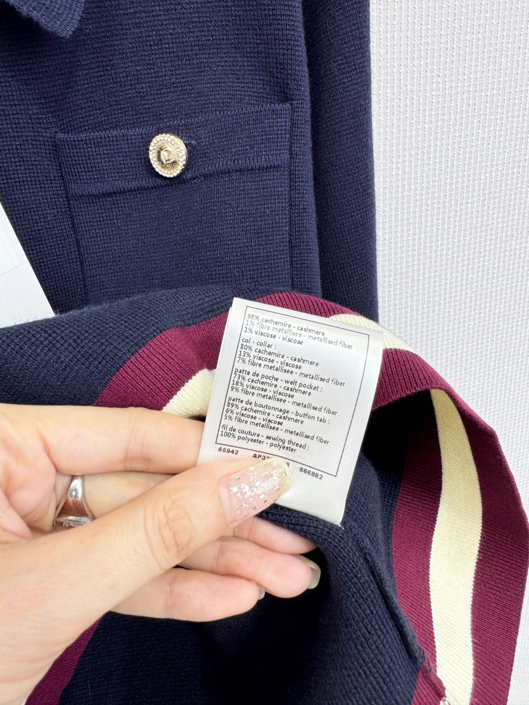 CHANEL 25S LONG-SLEEVE KNIT POLO SHIRT 589