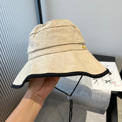BUCKET HAT MODEL 651982 IN BEIGE SLUB FABRIC