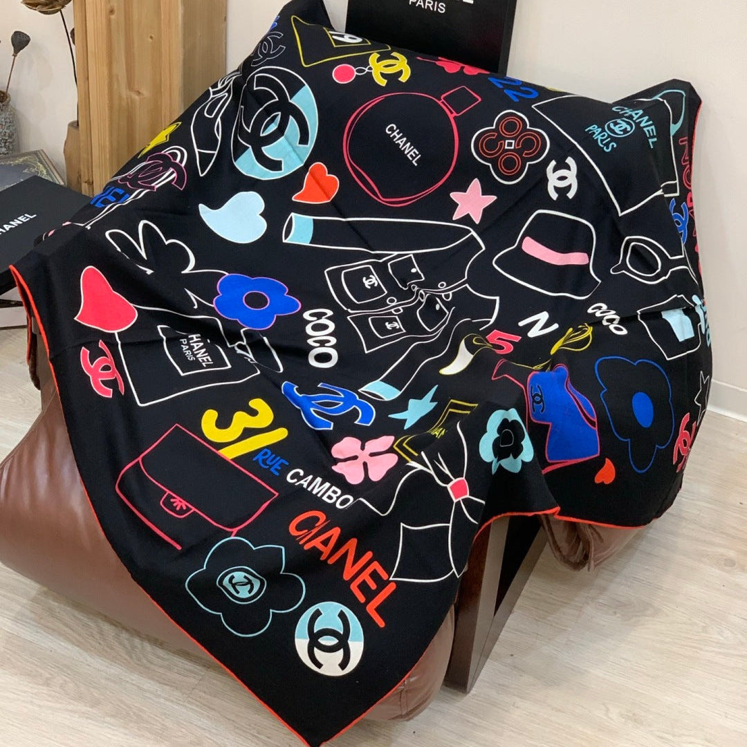 CHANEL 25S SCARF 135 CM IN CASHMERE SILK 943654