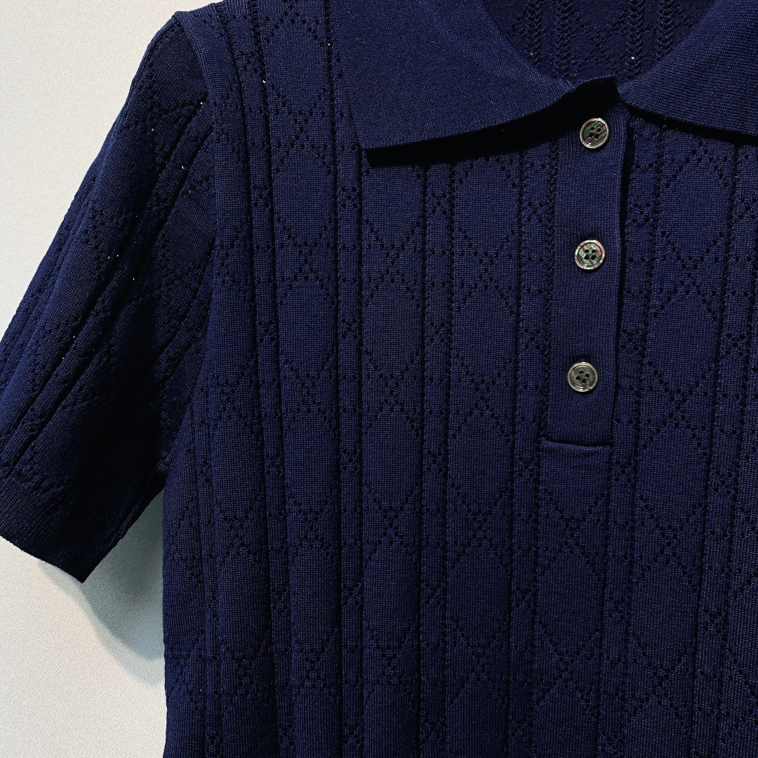 DIOR 26S SHORT-SLEEVE POLO SWEATER 1212