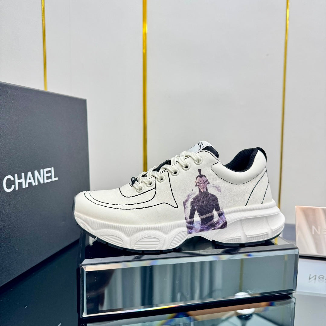 TRAINERS SNEAKER IN WHITE CALFSKIN WITH STICKER 238625