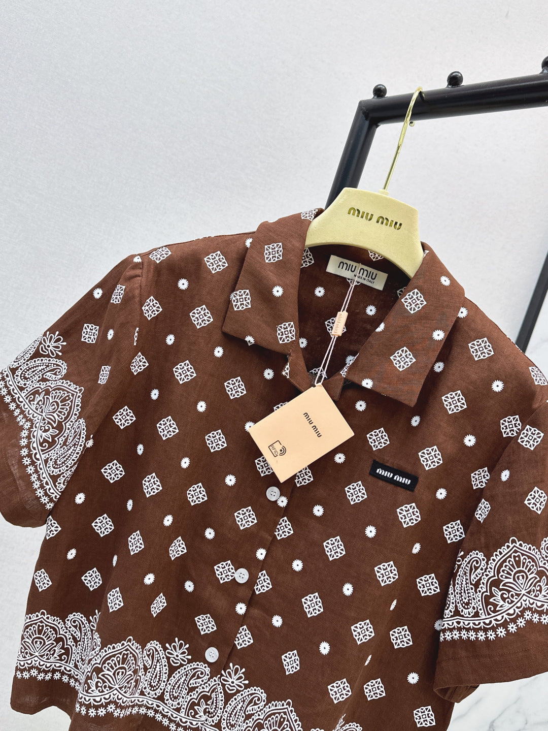 MIUMIU 26S LOOSE FIT SHORT SLEEVED SHIRT 968